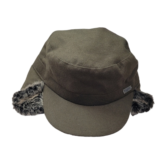 NEW Men's Fancet Army Green & Gray Fur Trapper Hat OS - Picture 2 of 6